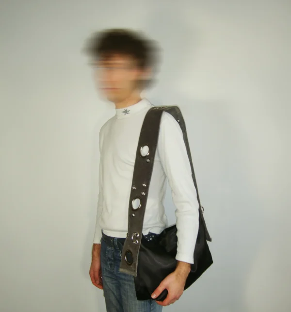 ↯ miss molly: black satin + grey velvet