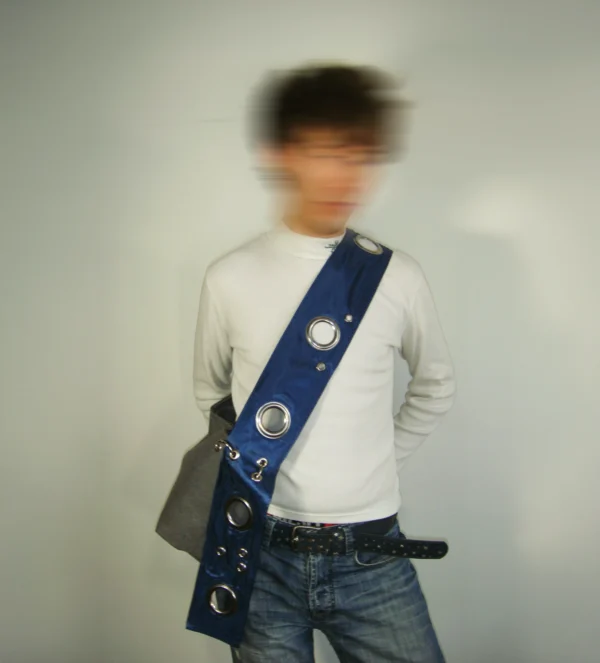 ↯ miss molly: grey + steel blue satin