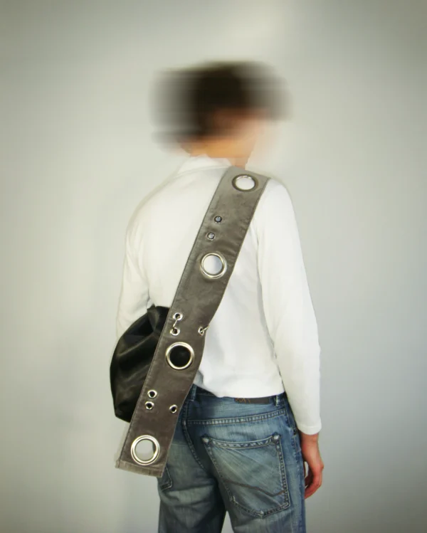 ↯ miss molly: black satin + grey velvet