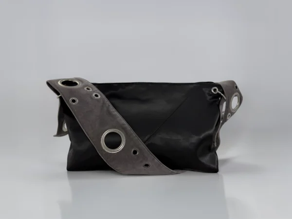 ↯ miss molly: black satin + grey velvet